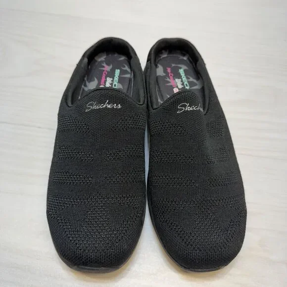 Skechers Relaxed Fit Commute Womens 8.5 Black Knit Slip On Mule Sneakers 44915W - Picture 6 of 10